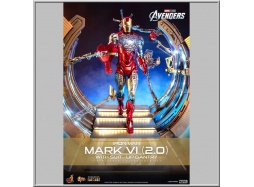 Hot Toys Iron Man Mark VI (2.0) with Suit-Up Gantry - Les Avengers